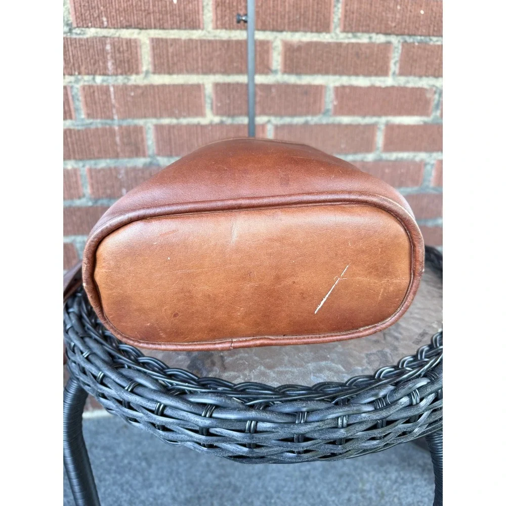 Vintage 1970-1980s Coach Brown Bucket Bag Medium Zip Top
